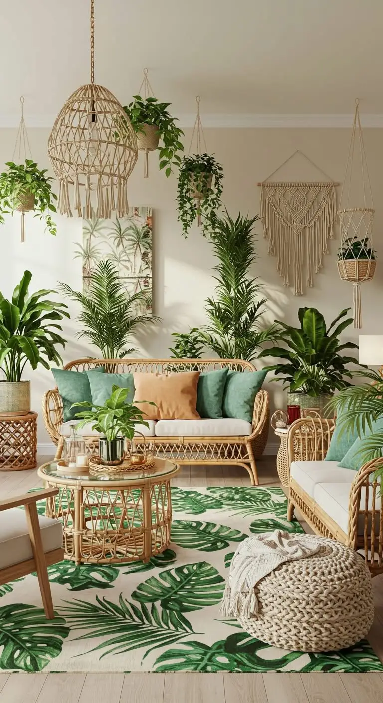 13 Trendy Tropical Chic Decor Ideas 4 1. Add Lush Greenery Everywhere