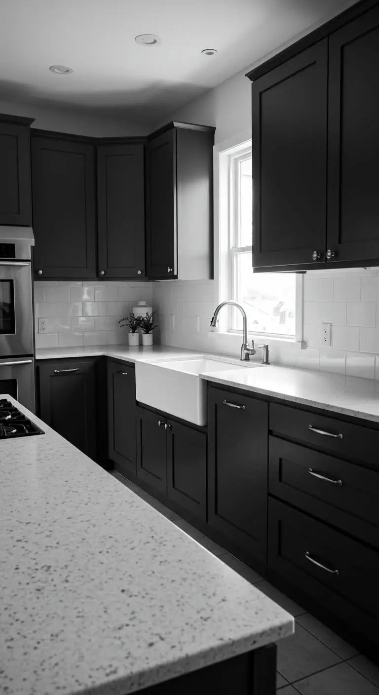 11 Stunning Black and White Kitchen Ideas for a Classic Look 5 1. Contrast White Walls with Black Cabinets
