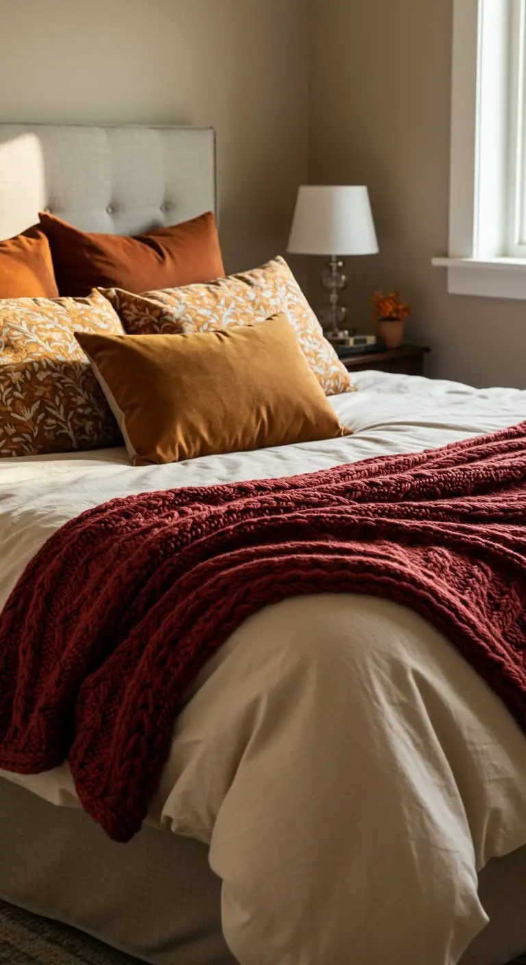 11 Fall Bedroom Ideas for a Warm and Cozy Retreat 3 1. Layer Your Bedding