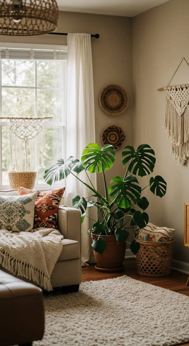 11 Best Boho Living Room Plants for a Lush Indoor Jungle 3 1. Monstera Deliciosa - The Ultimate Statement Plant