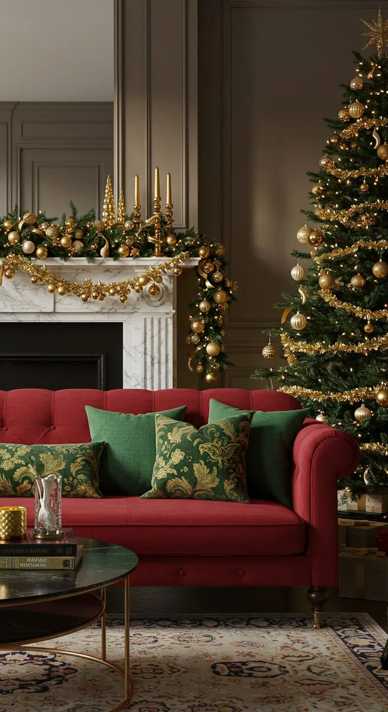 17 Stylish Christmas Living Room Decor Ideas to Try 3 1. Set the Scene with a Festive Color Palette