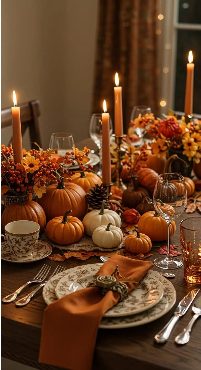 11 Ways to Create a Cozy Pumpkin Spice Ambiance 3 1. Set the Table for Fall