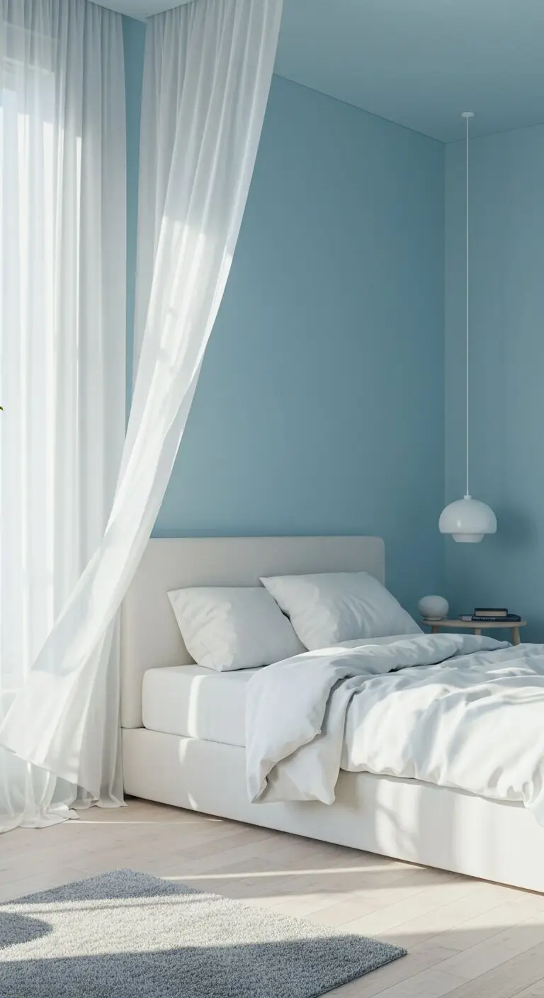 13 Stylish Blue Bedroom Ideas for a Serene Atmosphere 3 Start with Subtle Blue Walls