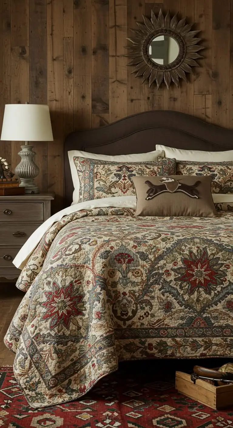 13 Western Bedding Ideas for a Cozy Cabin Feel 3 1. Start with a Statement Quilt