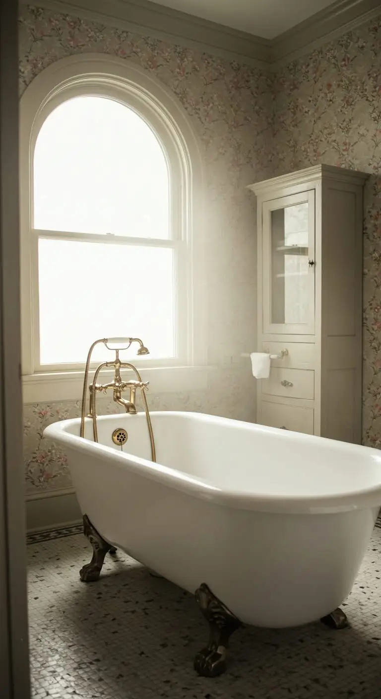 13 Stunning Vintage Bathroom Ideas for a Classic Look 4 1. Statement Clawfoot Tub