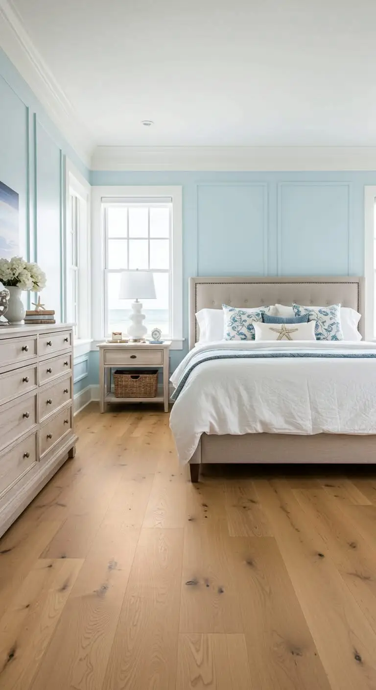 11 Beachy Bedroom Ideas for a Coastal Escape 12 10. Complete the Look with Beachy Flooring