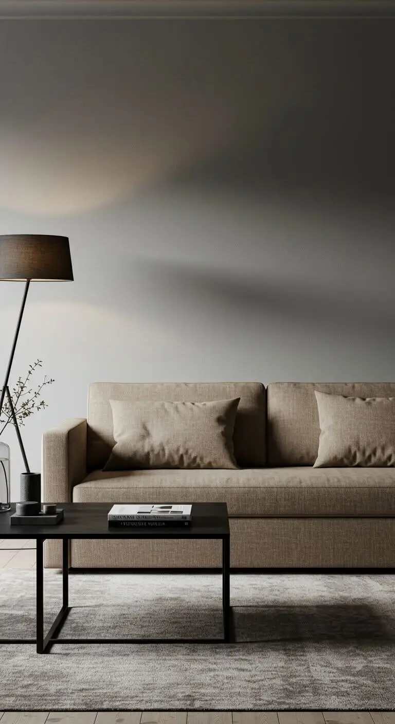 17 Chic Tan Sofa Living Room Ideas for a Neutral Look 4 2. Add Depth with Darker Elements