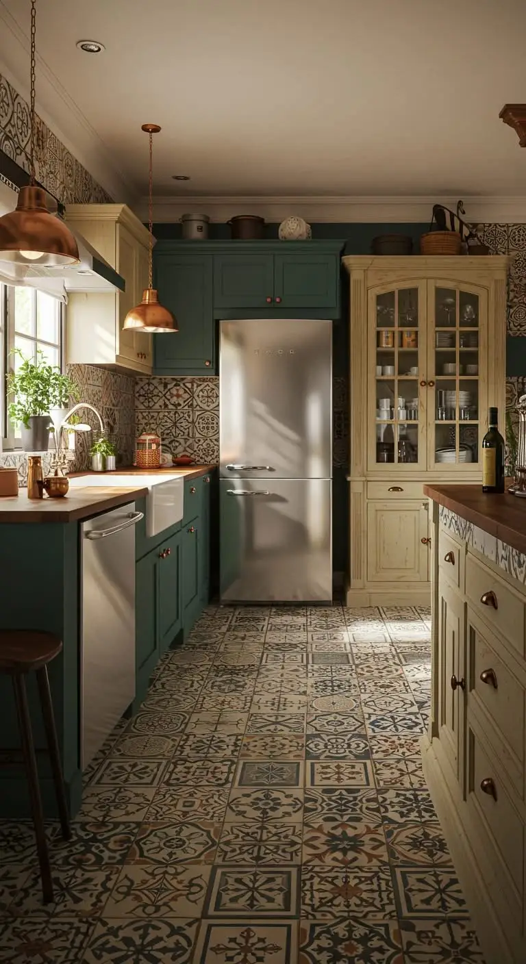 11 Eclectic Kitchen Decor Ideas for a Unique Space 4 2. Bold Tile Patterns