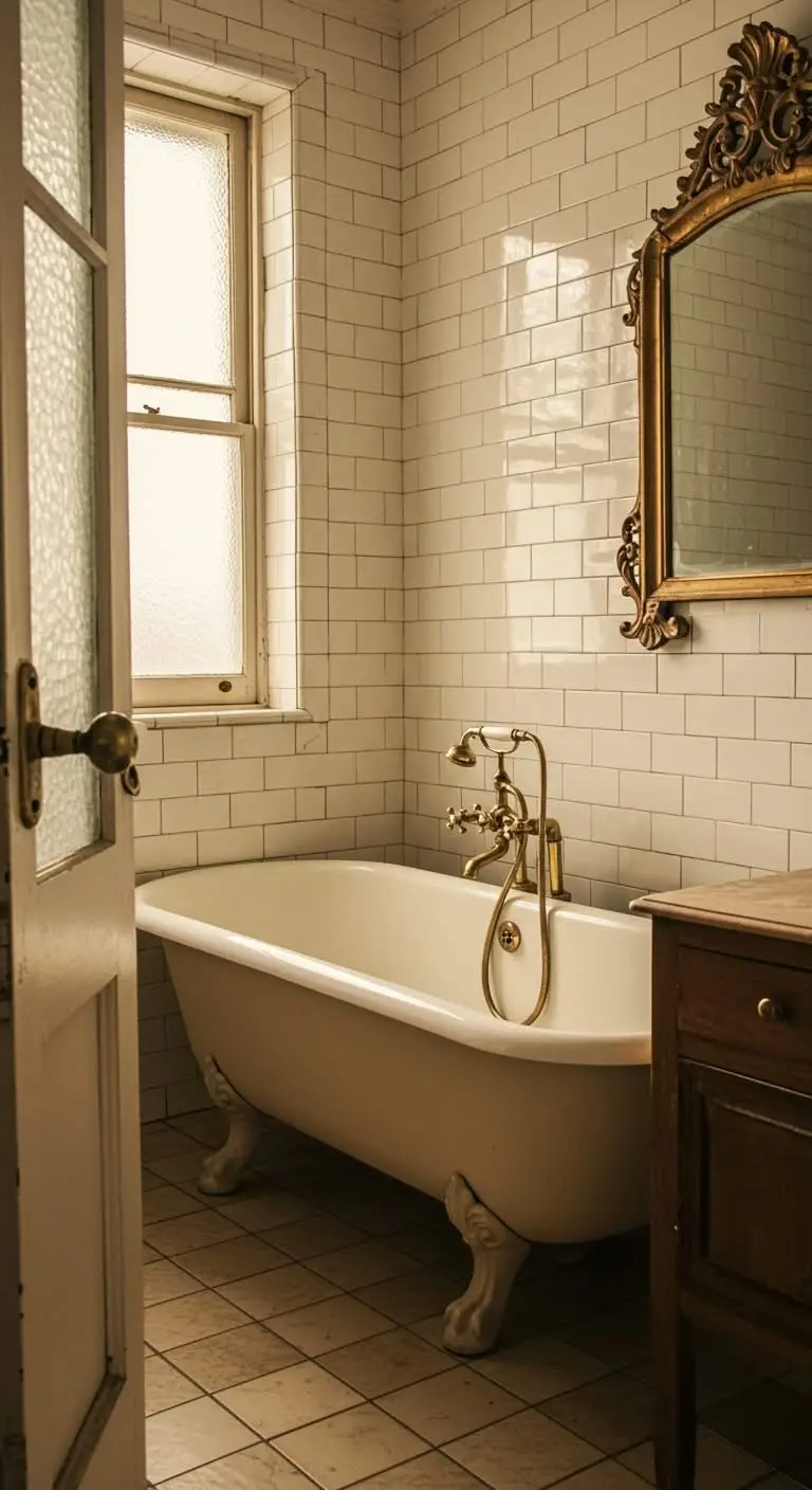 13 Stunning Vintage Bathroom Ideas for a Classic Look 5 2. Enchanting Subway Tiles
