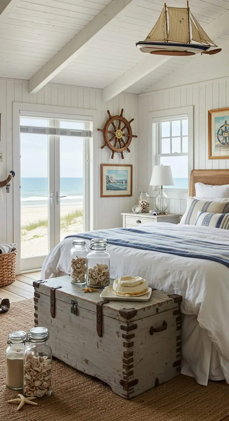 11 Beachy Bedroom Ideas for a Coastal Escape 4 2. Incorporate Nautical Décor