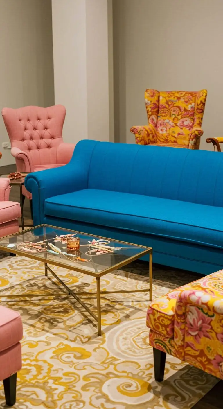 11 Vibrant Dopamine Decor Ideas to Boost Your Mood 4 2. Incorporate Statement Furniture