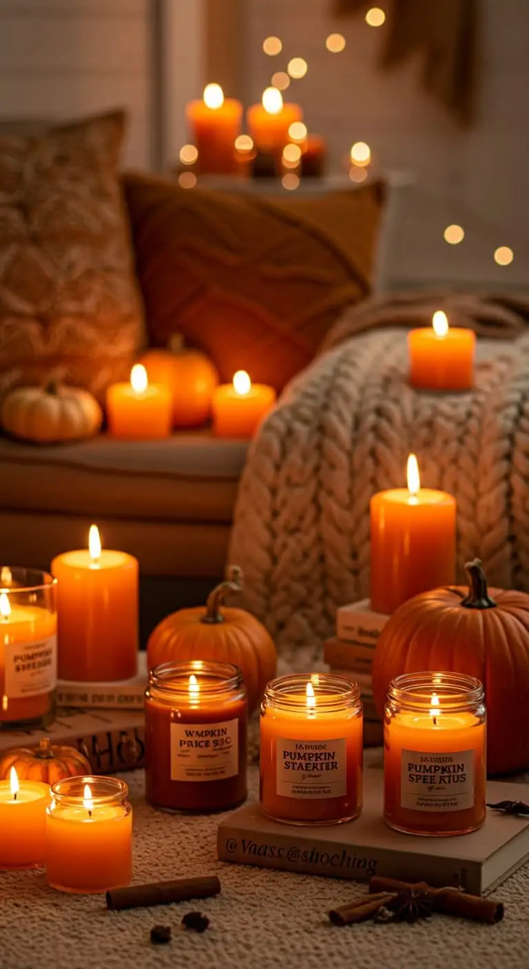 11 Ways to Create a Cozy Pumpkin Spice Ambiance 4 2. Light Pumpkin Spice Candles