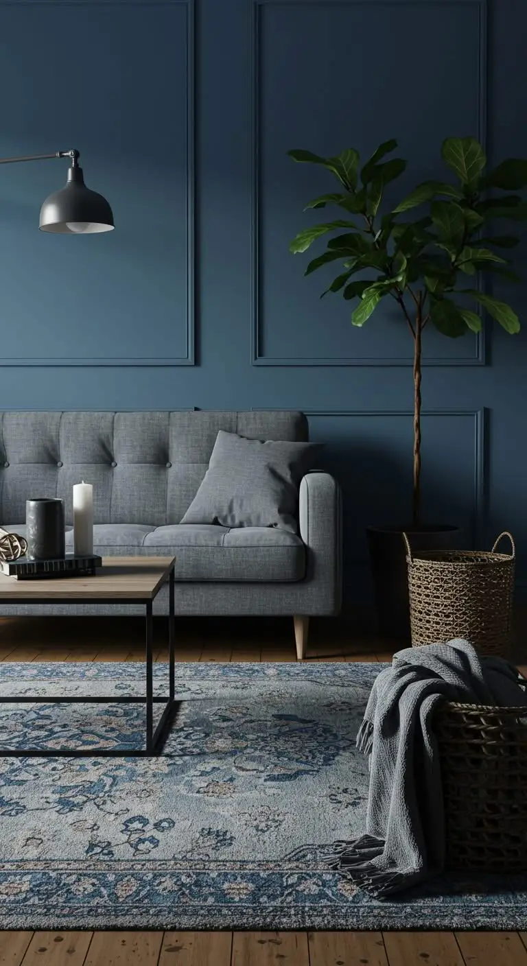 11 Elegant Blue and Gray Living Room Ideas for a Chic Look 4 2. Mix Textures for Depth