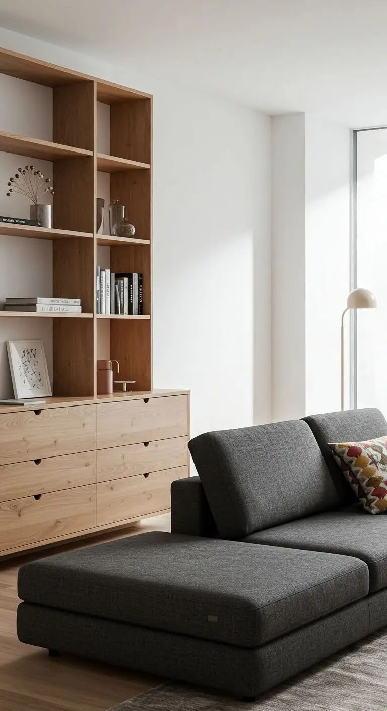 15 Minimalist Scandinavian Living Room Ideas to Try 4 2. Stick to Functional Furniture