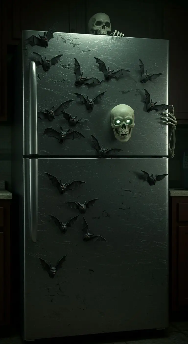 13 Halloween Decor Ideas for Your Kitchen to Set the Spooky Mood 6 Add Creepy Decals to Appliances