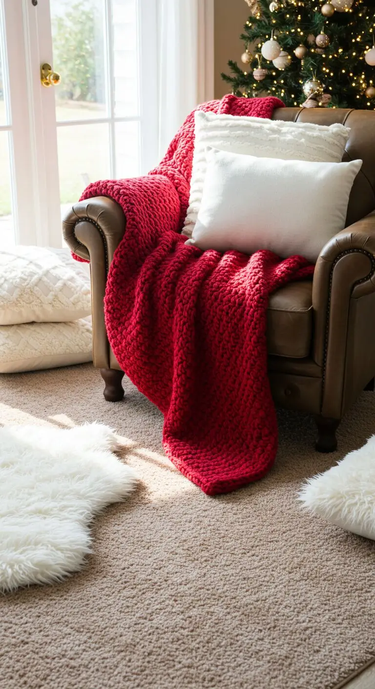 17 Stylish Christmas Living Room Decor Ideas to Try 5 3. Add Cozy Textures