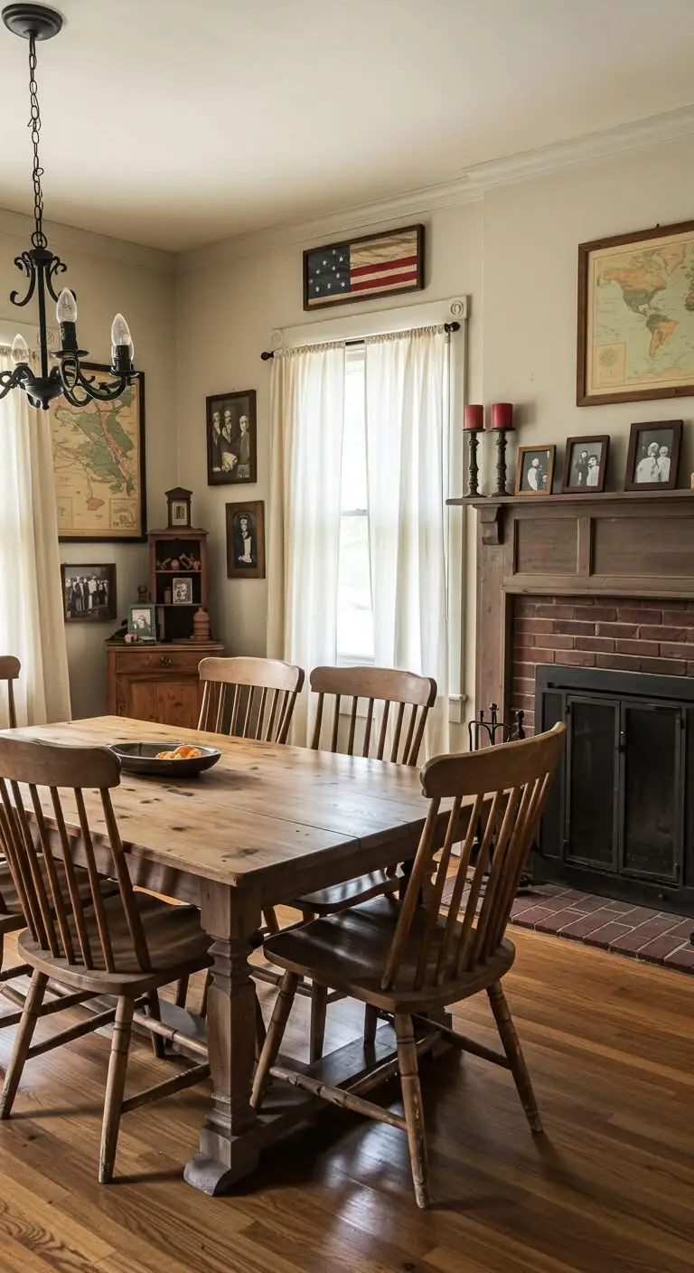 11 Vintage Americana Home Decor Ideas for a Nostalgic Touch 5 3. Add Rustic Wooden Furniture