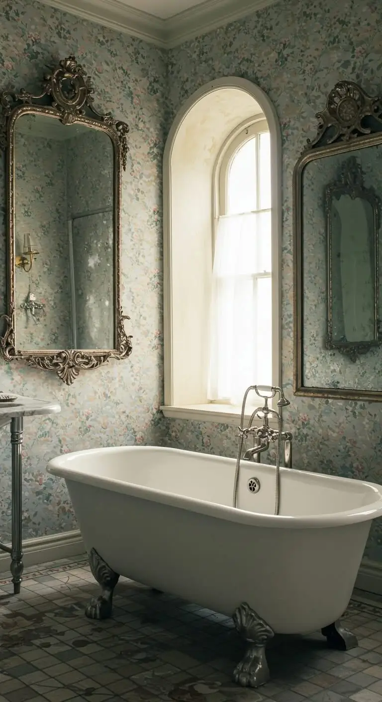 13 Stunning Vintage Bathroom Ideas for a Classic Look 6 3. Antique Mirrors