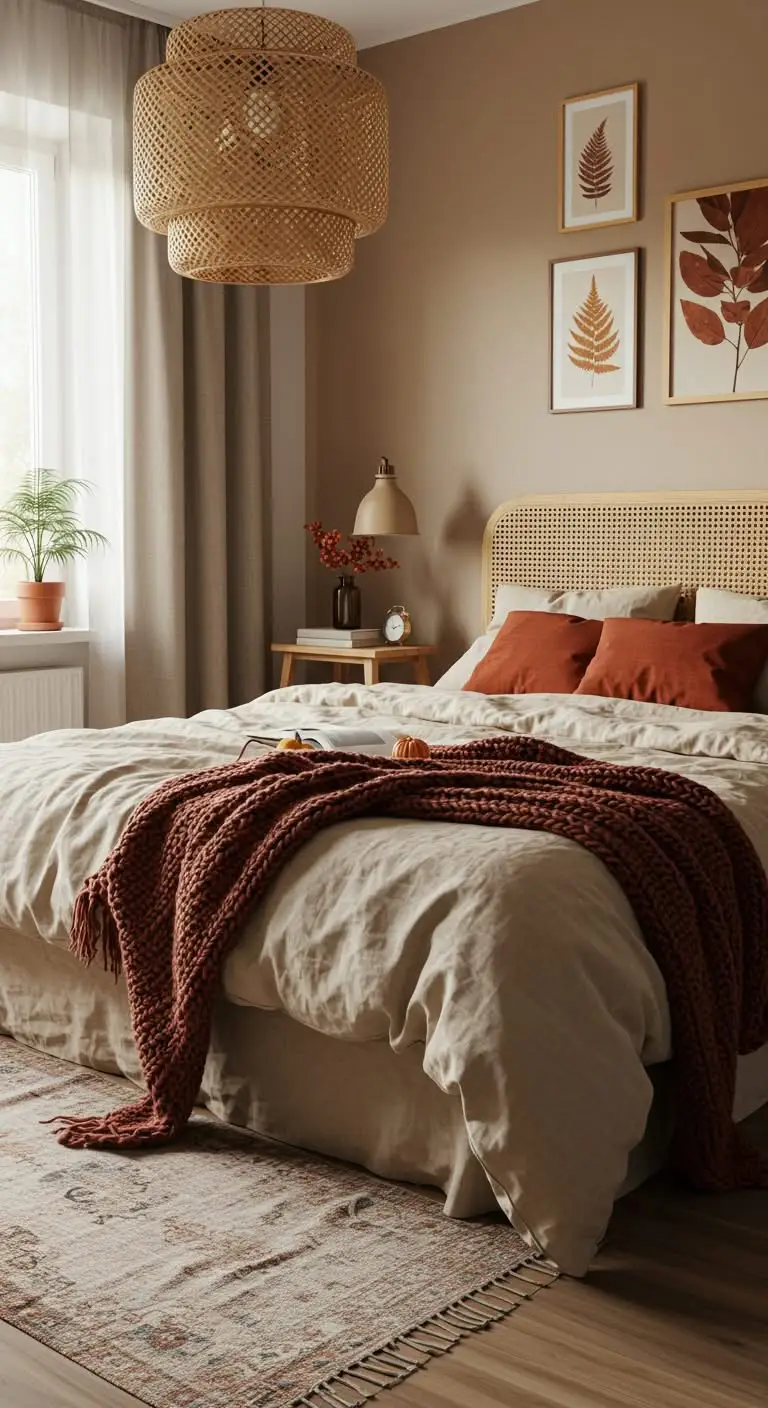 11 Fall Bedroom Ideas for a Warm and Cozy Retreat 5 3. Bring in Natural Textures