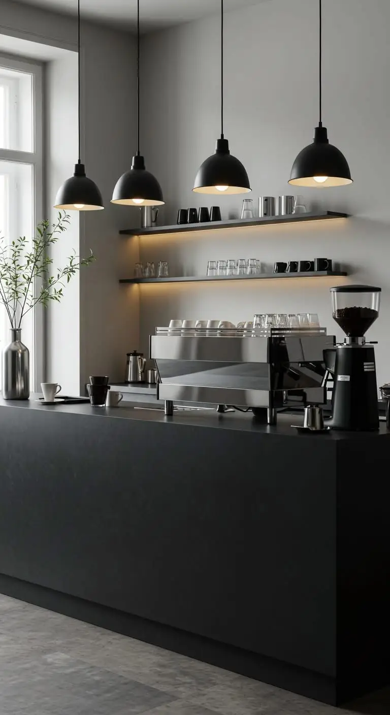 15 Stylish Coffee Bar Ideas for Every Home 5 3. Create Modern Elegance with a Minimalistic Setup