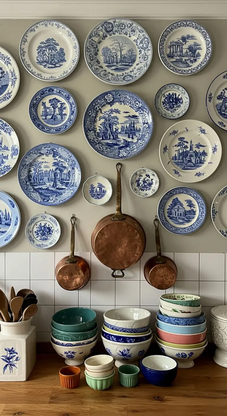13 Kitchen Open Shelving Ideas for a Chic and Functional Look 5 3. Display Your Vintage Cookware