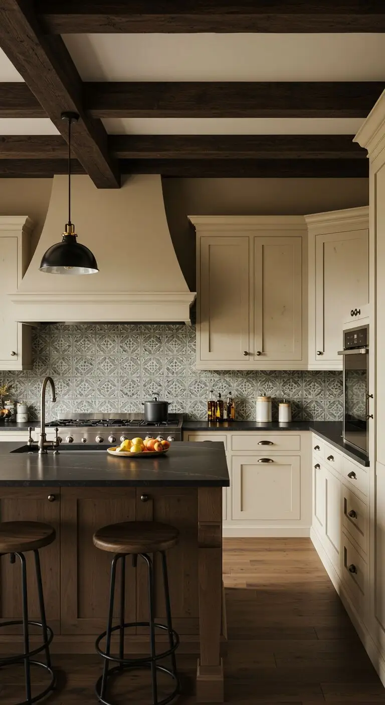 15 Spanish Mediterranean Kitchen Ideas for a Stylish Upgrade 5 Go for Rustic Wooden Beams