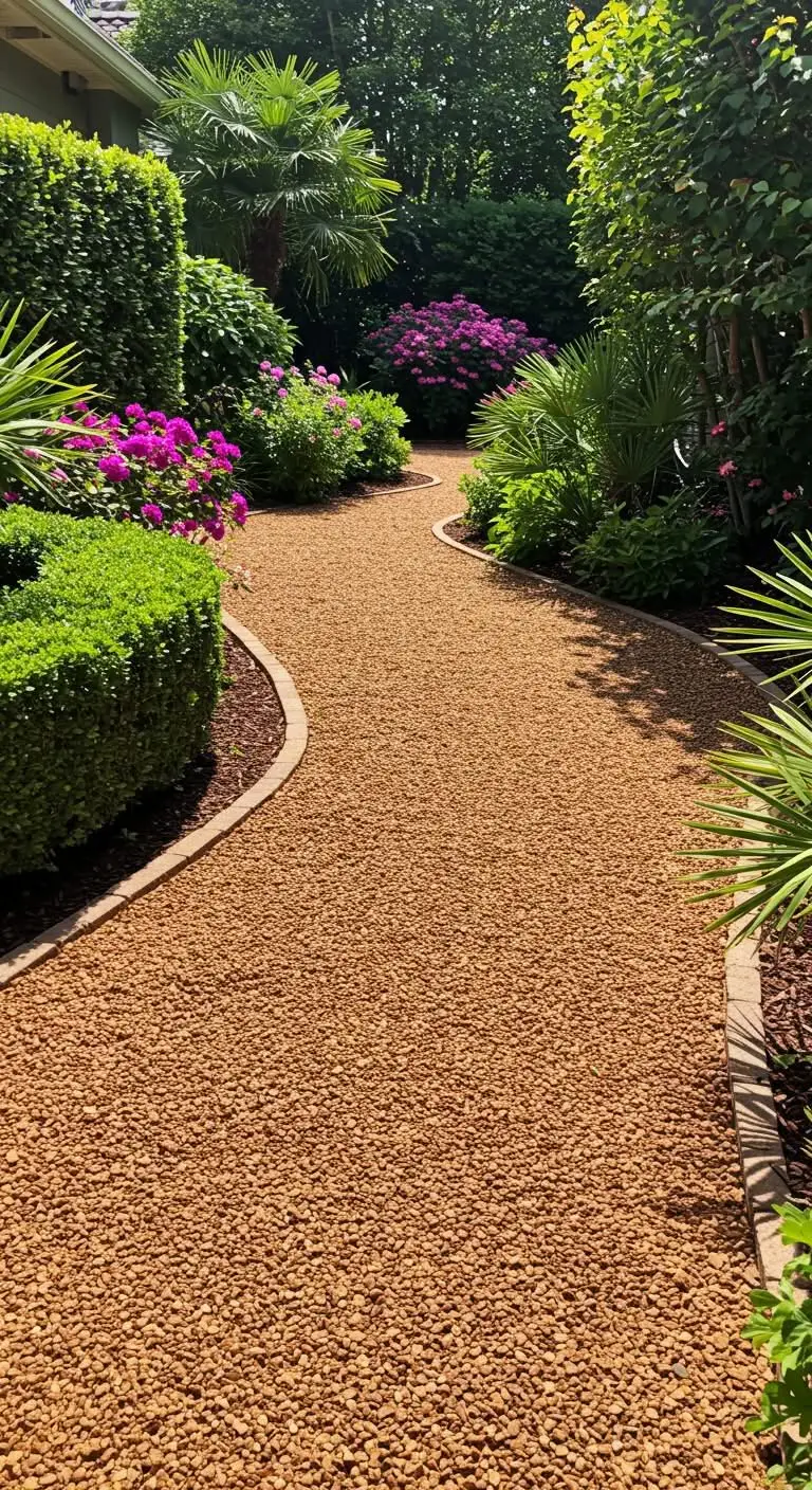 11 Stylish Backyard Walkway Ideas to Elevate Your Garden 5 3. Gravel Paradise