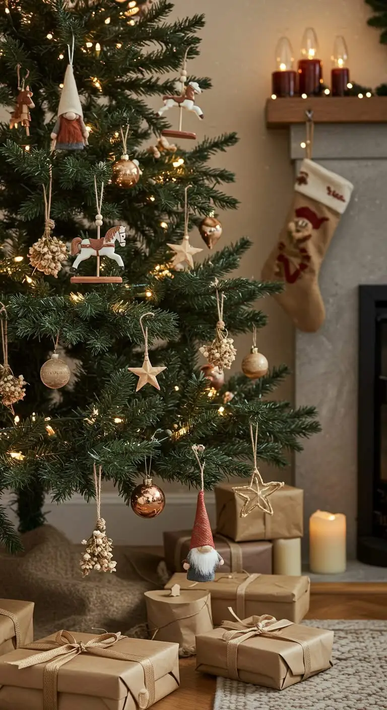 15 Festive Boho Ideas for Christmas Decorating 7 3. Handmade Ornaments with a Twist