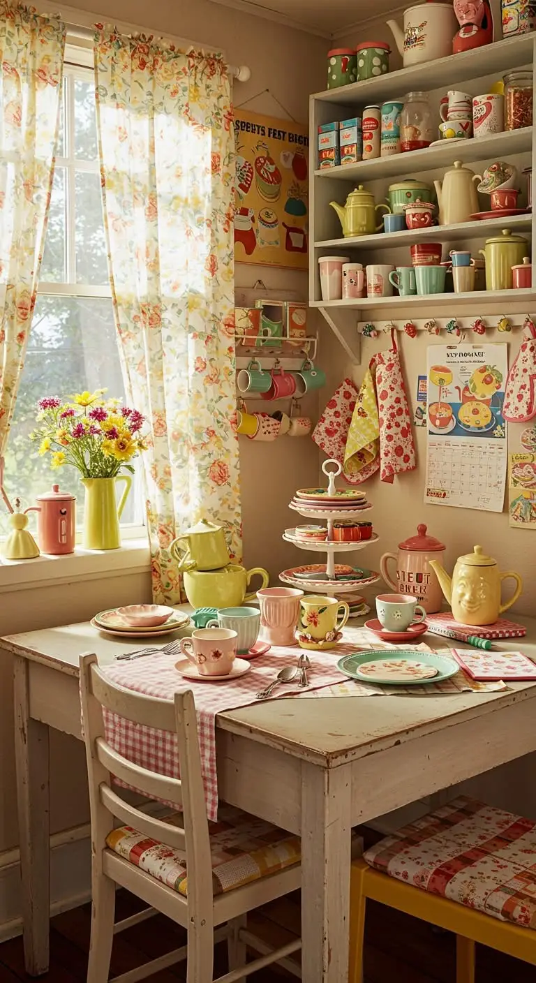 15 Fun and Quirky Kitschy Kitchen Ideas 5 3. Mix and Match Textiles