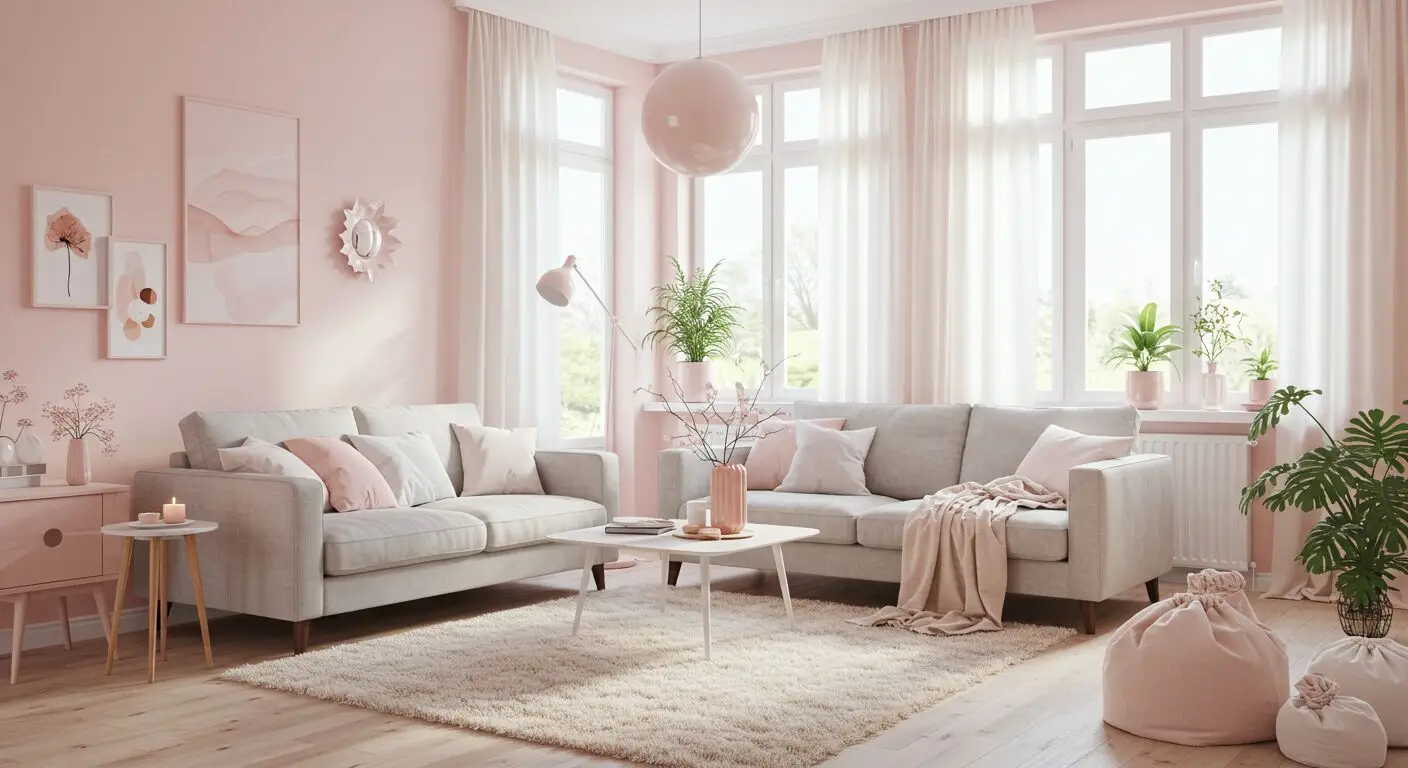 Pastel Pink Living Room Ideas