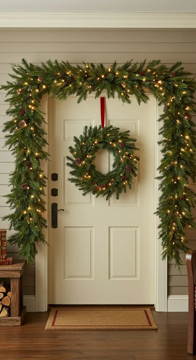 17 Stylish Christmas Living Room Decor Ideas to Try 6 4. Elevate with Garlands and Wreaths