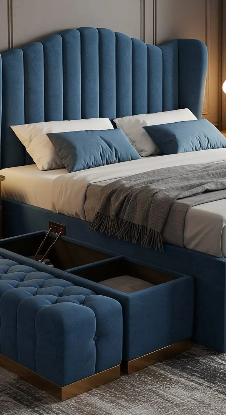 15 Unique Bedroom Furniture Ideas to Elevate Your Space 6 4. Storage Ottomans