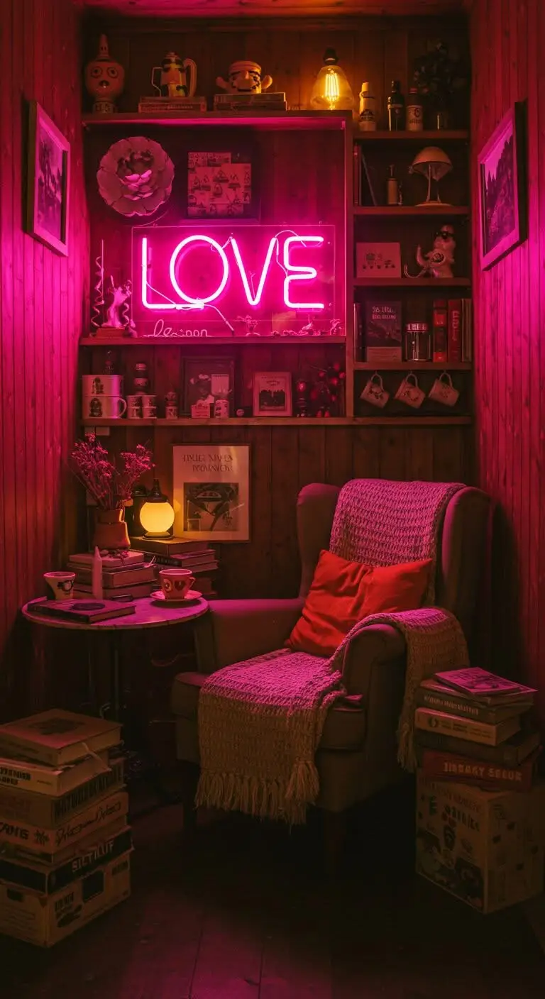 11 Vibrant Dopamine Decor Ideas to Boost Your Mood 6 4. Use Funky Lighting