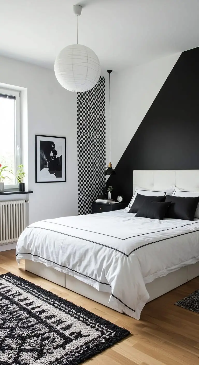 15 Beautiful Bedroom Color Combinations to Try 7 5. Black and White