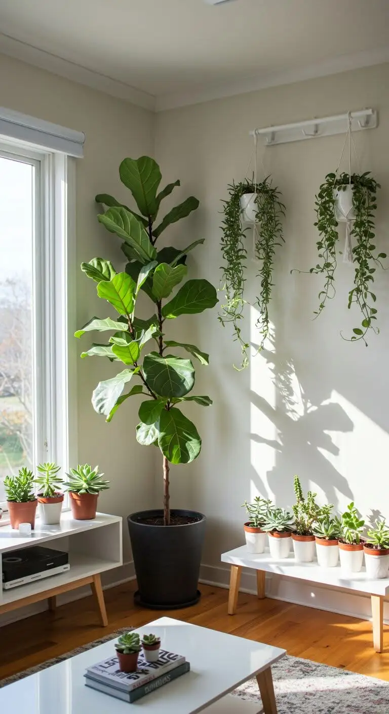 15 Minimalist Scandinavian Living Room Ideas to Try 7 5. Bring Nature Indoors