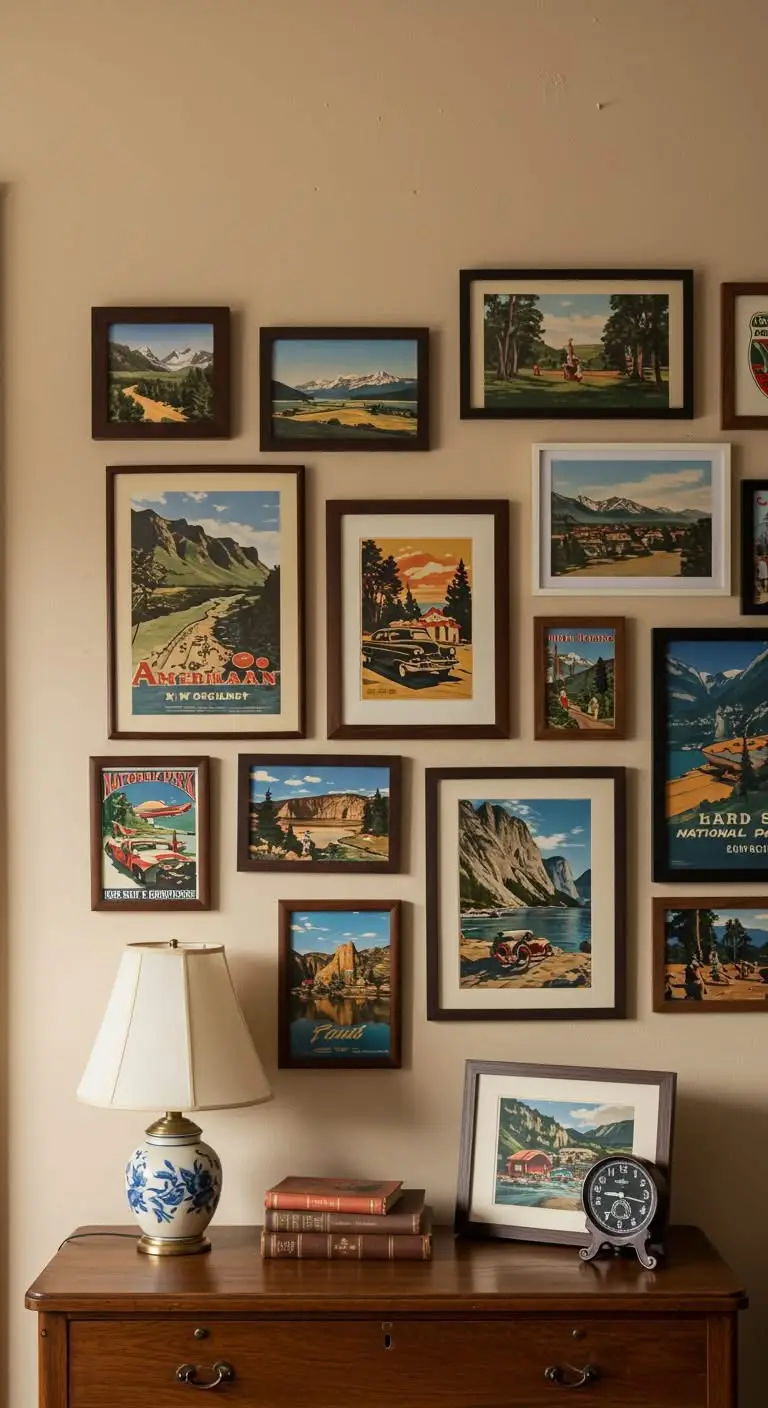 11 Vintage Americana Home Decor Ideas for a Nostalgic Touch 7 5. Create a Mini Gallery Wall