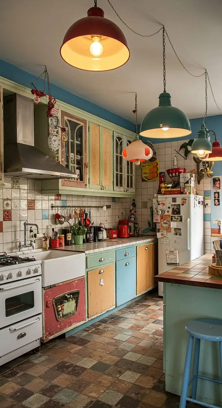 11 Bold and Eccentric Kitchen Ideas to Try 7 5. Funky and Oversized Pendant Lighting