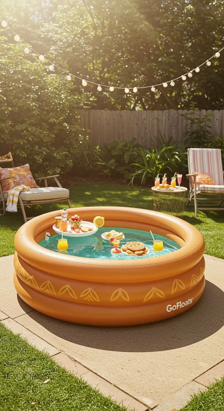 13 Inflatable Pool with Seating for Ultimate Comfort 5 5. GoFloats Inflatable Tiki Lounge Pool