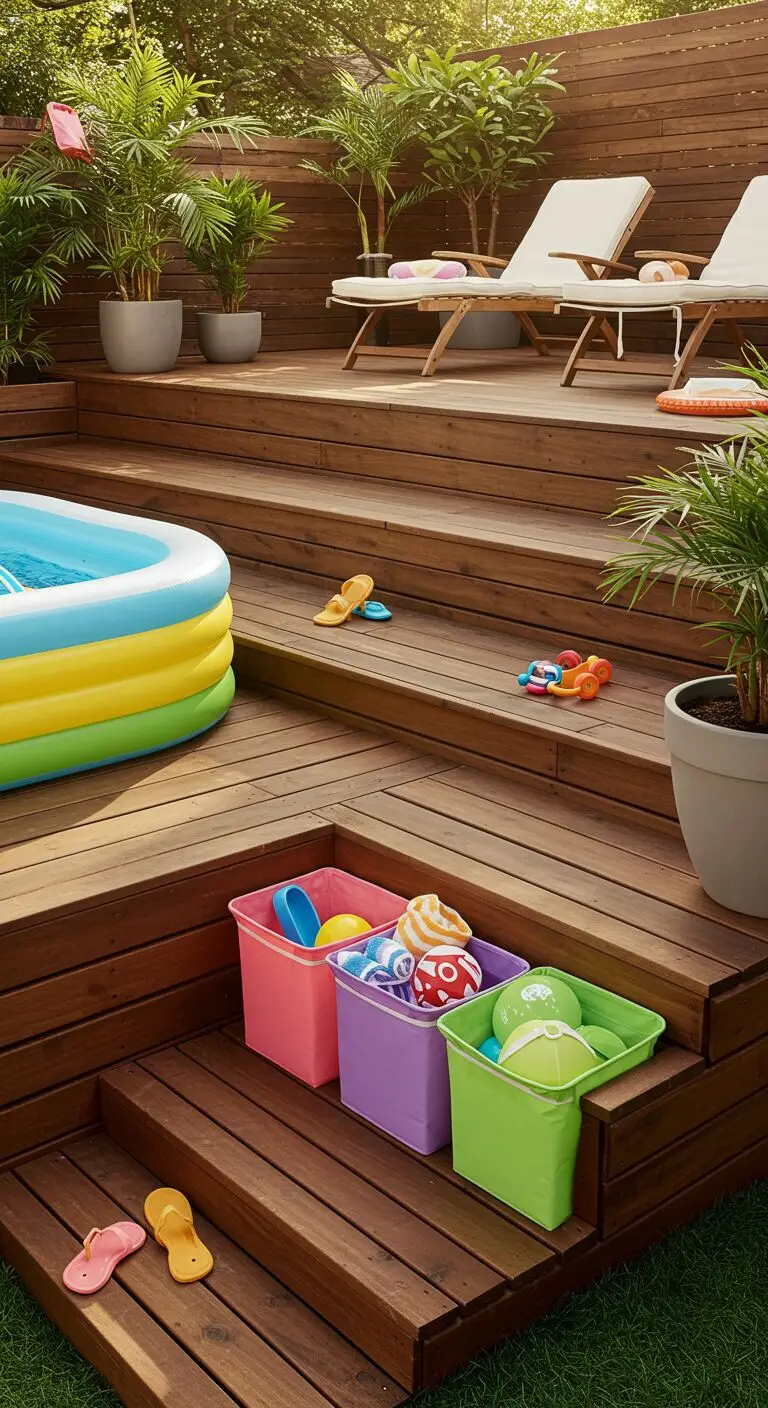 13 Inflatable Pool Deck Ideas to Upgrade Your Outdoor Fun 7 5. Incorporate Multi-Level Decking