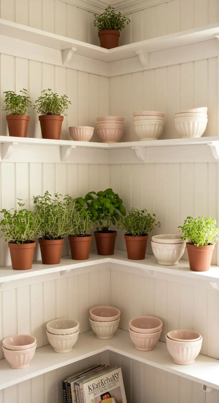 13 Kitchen Open Shelving Ideas for a Chic and Functional Look 7 5. Incorporate Open Corner Shelving