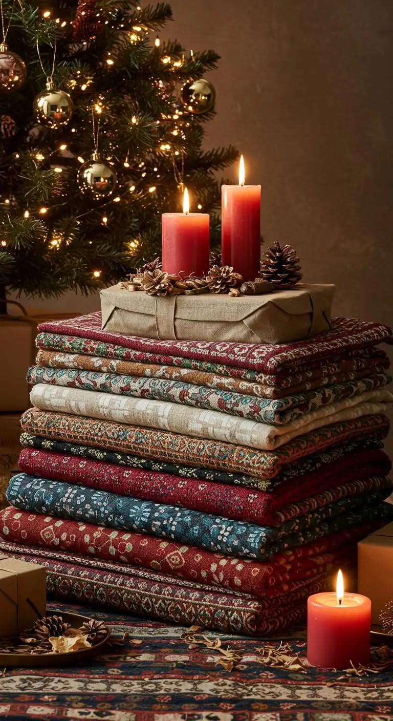 15 Festive Boho Ideas for Christmas Decorating 9 5. Layer Your Textiles