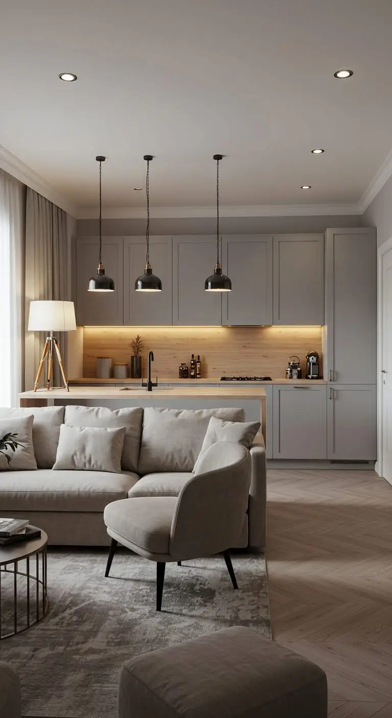 15 Small Open Concept Kitchen Living Room Ideas for a Spacious Look 8 5. Strategic Lighting