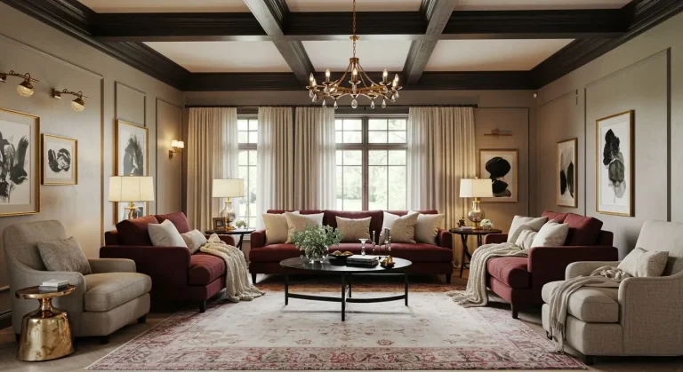 Burgundy Living Room Inspirations