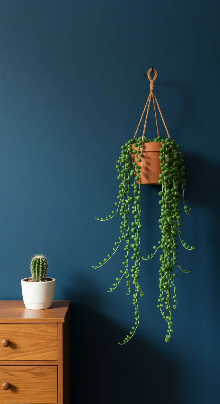 13 Stylish Blue Bedroom Ideas for a Serene Atmosphere 8 Bring in Plants