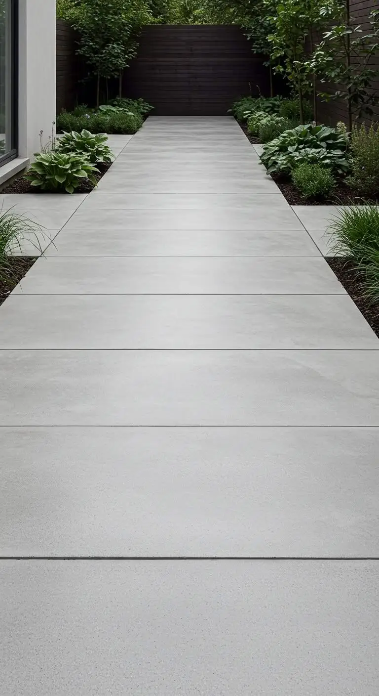 11 Stylish Backyard Walkway Ideas to Elevate Your Garden 8 6. Concrete Minimalism