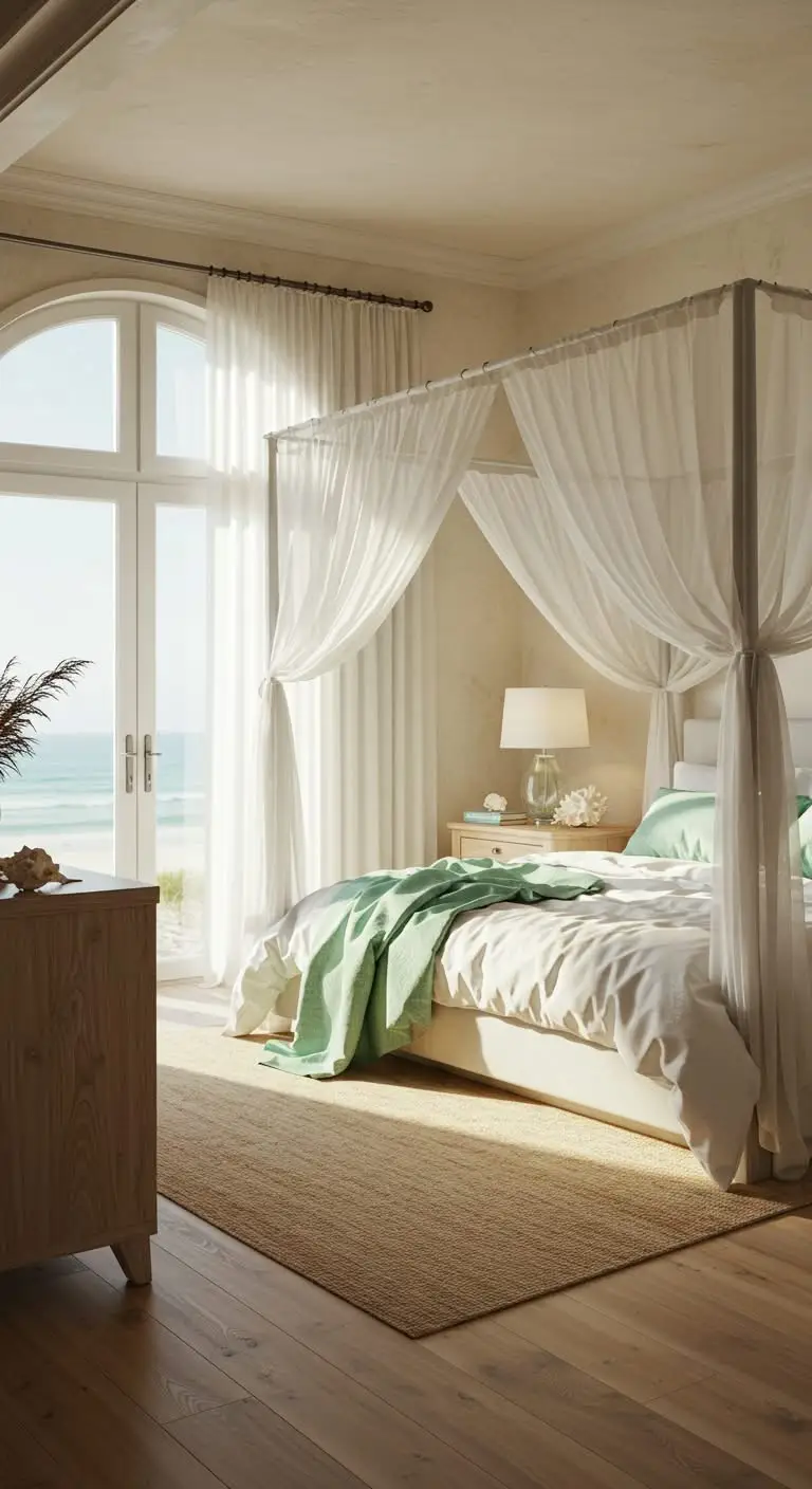 11 Beachy Bedroom Ideas for a Coastal Escape 8 6. Rethink Lighting for a Coastal Glow