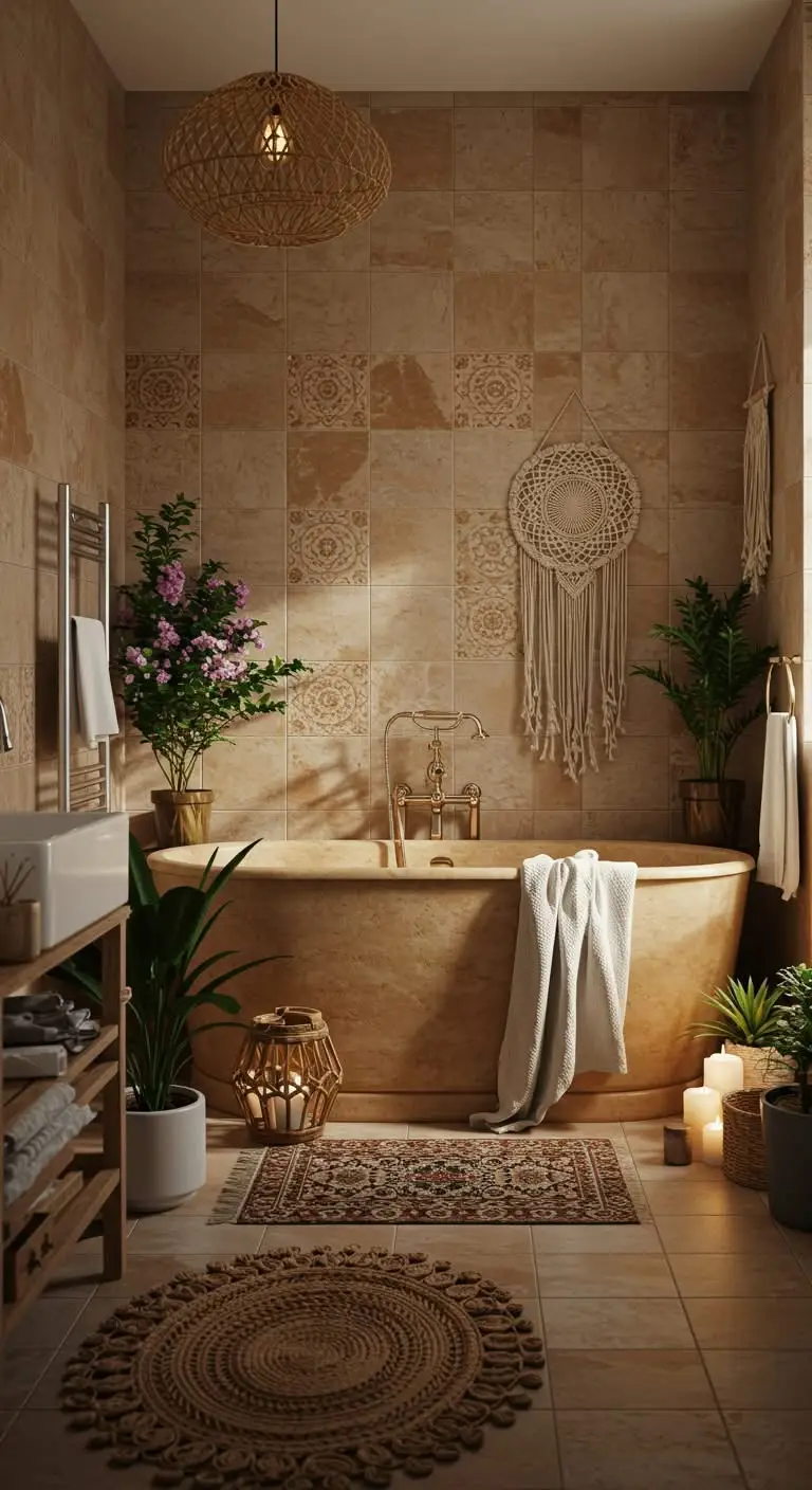11 Boho Bathroom Ideas for a Relaxing and Stylish Look 9 7. Create a Bathing Oasis
