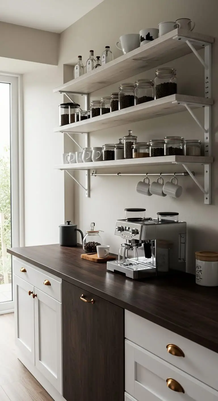 15 Stylish Coffee Bar Ideas for Every Home 9 7. DIY a Coffee Bar with Wall Storage