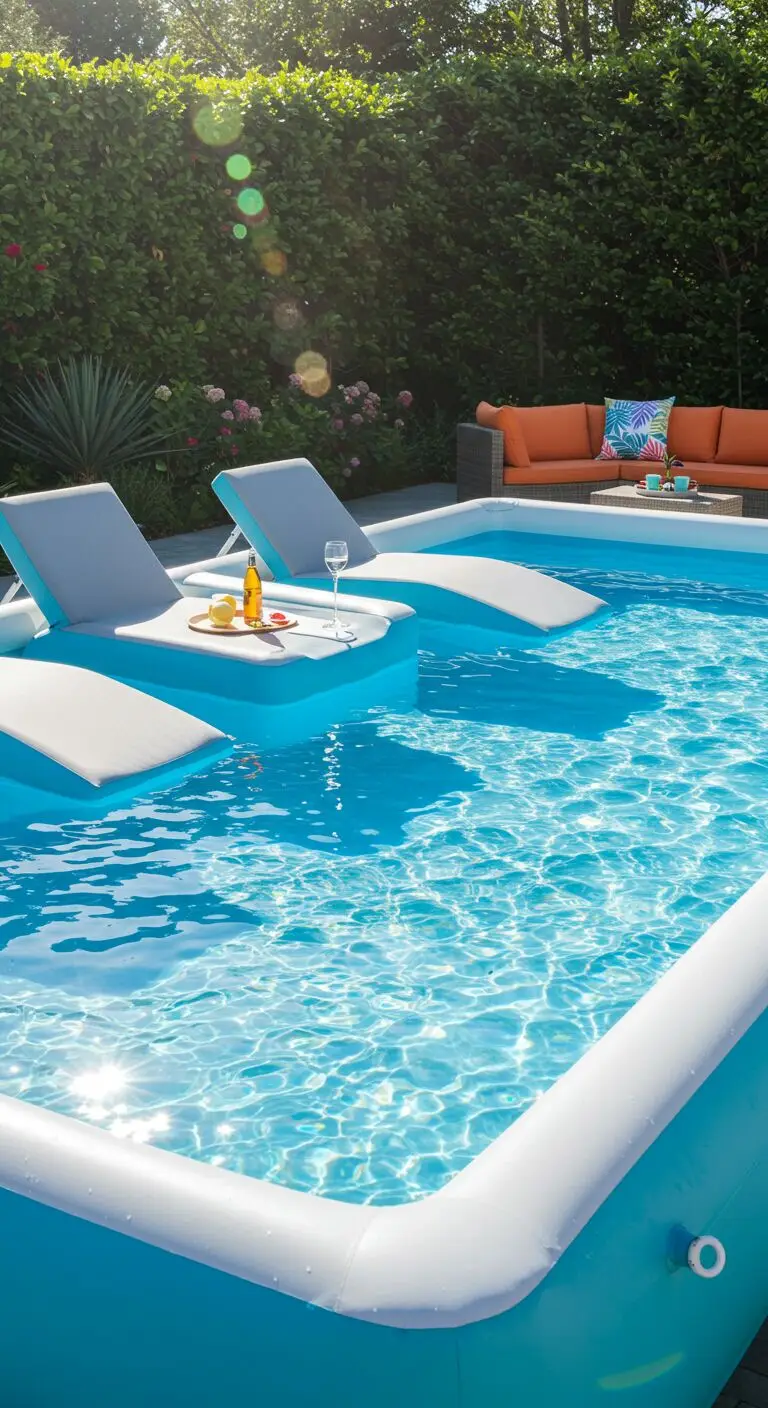 13 Inflatable Pool with Seating for Ultimate Comfort 7 7. Giant Rectangle Pool with Comfort Loungers