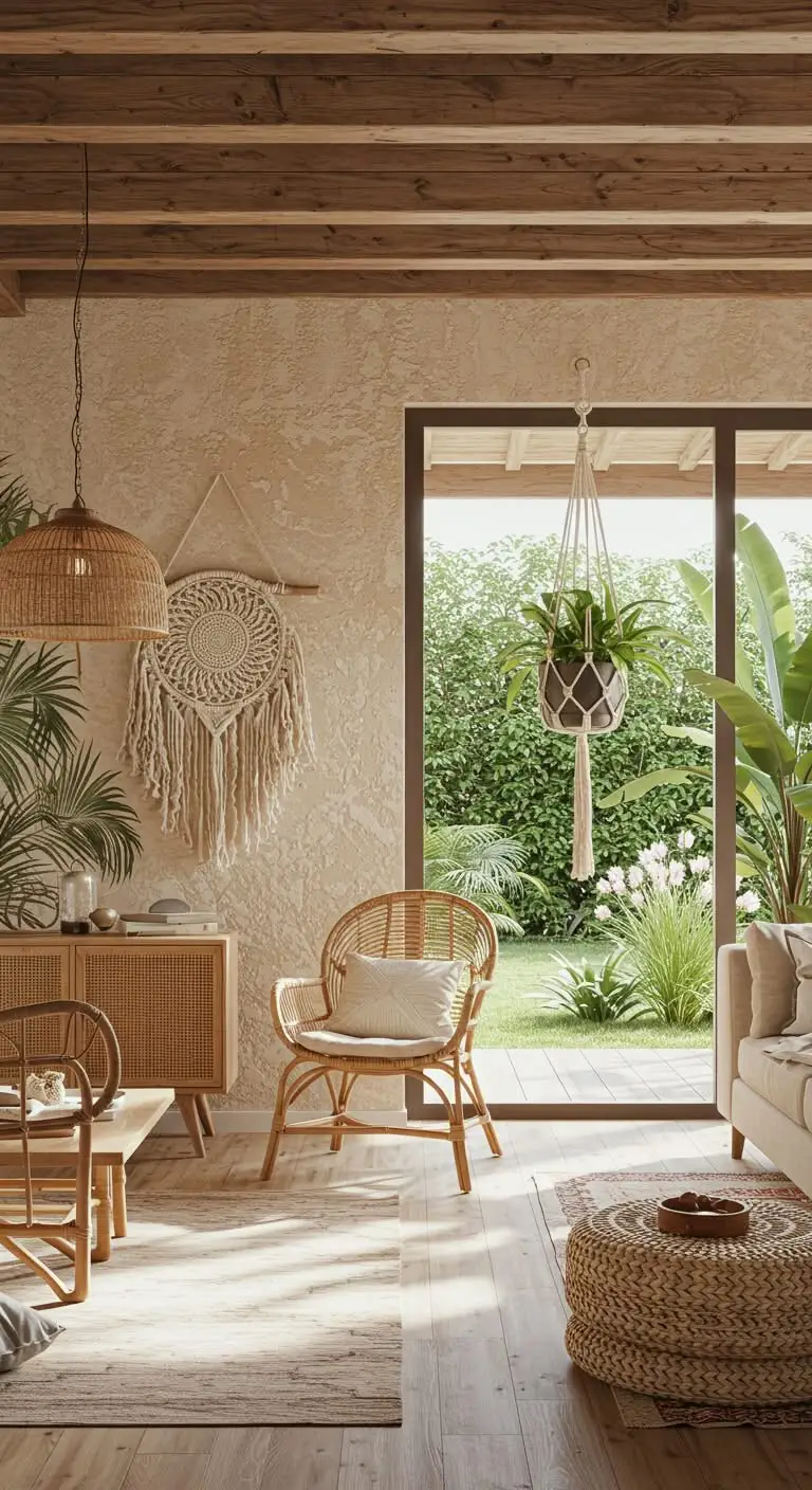 13 Trendy Tropical Chic Decor Ideas 10 7. Hang Woven Decor